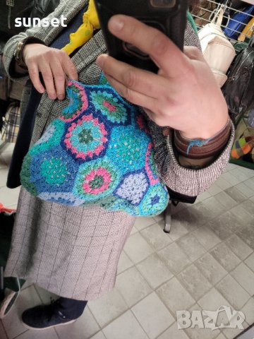 hand made пачуърк  плетена чанта,шарена, снимка 7 - Чанти - 44496962