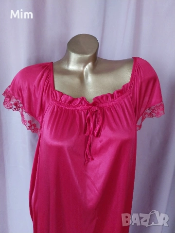 5XL Червена, дълга, сатенена нощница , снимка 7 - Нощници - 53980358