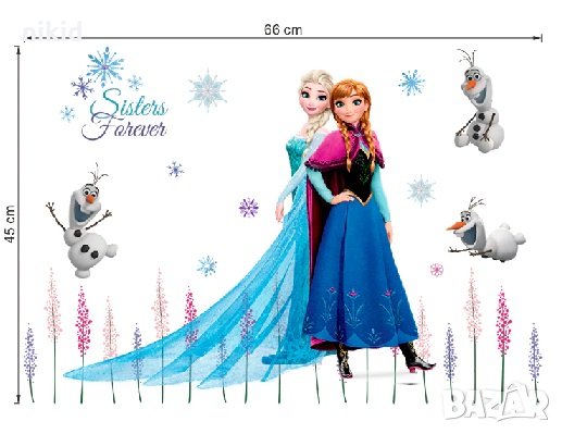 Елза Анна Олаф клонки Замръзналото Кралство frozen самозалепващ стикер лепенка за стена и мебел , снимка 5 - Други - 31101244