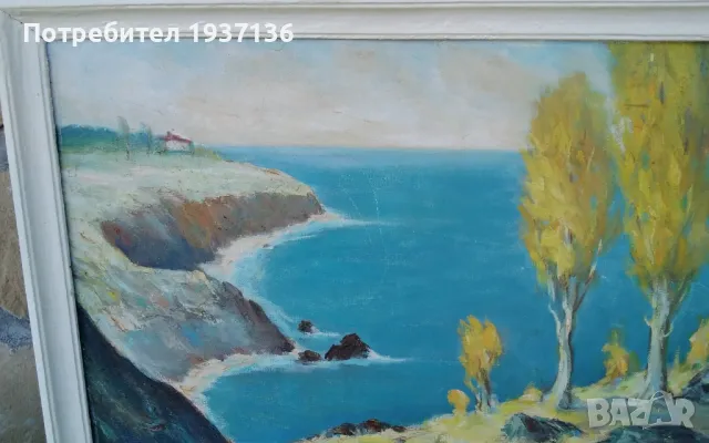 Стара картина масло върху фазер голяма , снимка 5 - Картини - 50223137