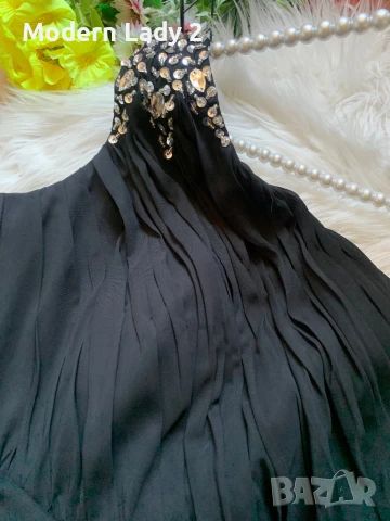 Официална дълга синя рокля с пайети, снимка 4 - Рокли - 50999775