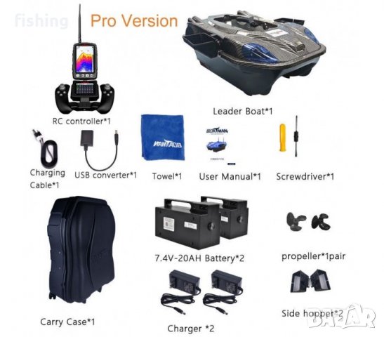 Промо Лодка за захранка Boatman Leader PRO V3 Bait Boat Sonar GPS, снимка 7 - Екипировка - 39191474