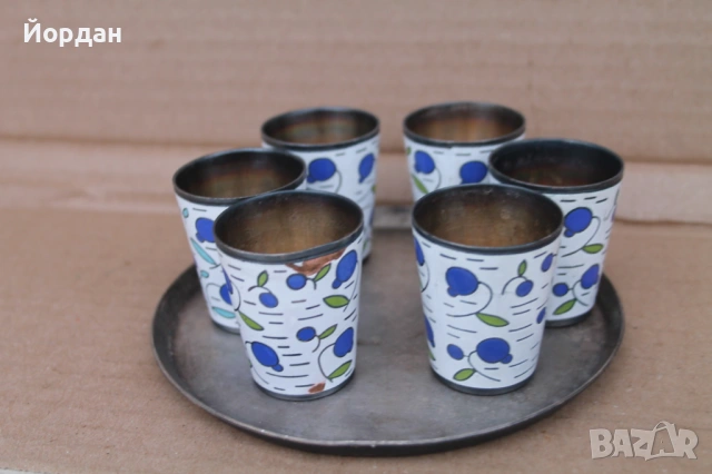 Руски чашки с емайл за водка 