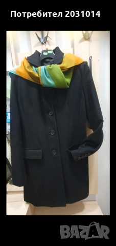 Дамско  черно вълнено палто  