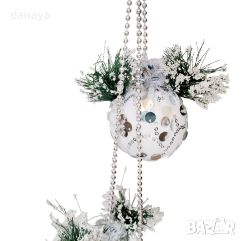 6246 Висяща коледна украса звезда със снежен човек и снежни топки, 98 см, снимка 4 - Декорация за дома - 52017903