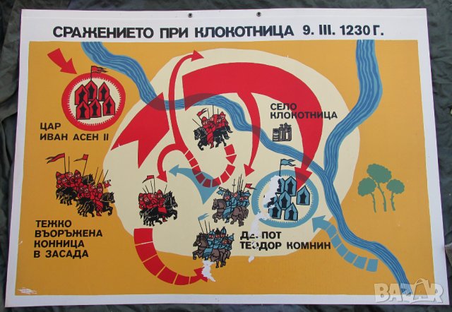 Соц графични табла "По върховете на бойната слава" 1982г., снимка 2 - Антикварни и старинни предмети - 38477221