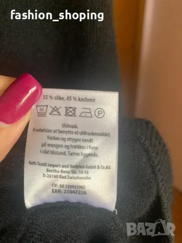 Черен пуловер тип поло Royal Class, размер L, кашмир и коприна, снимка 5 - Блузи с дълъг ръкав и пуловери - 47968160