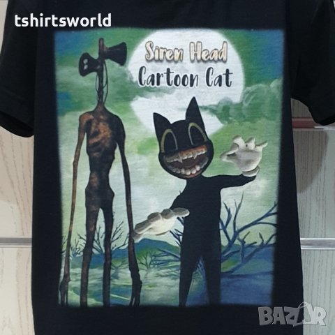 Нова детска тениска с дигитален печат SIREN HEAD CARTOON CAT , снимка 3 - Детски тениски и потници - 37280545