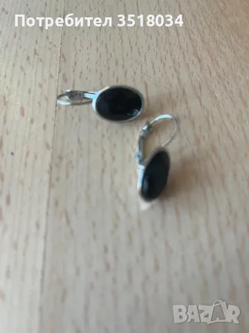 Черни елегантни обеци, снимка 2 - Обеци - 47862246