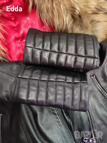 Кожено яке естествен косъм , снимка 4 - Якета - 47532889