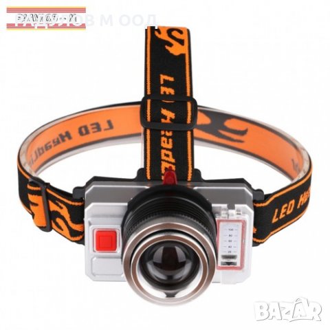 Акумулаторен LED фенер челник, синя светлина, 3 нива интензивност 30 W / 411, снимка 3 - Екипировка - 35589757