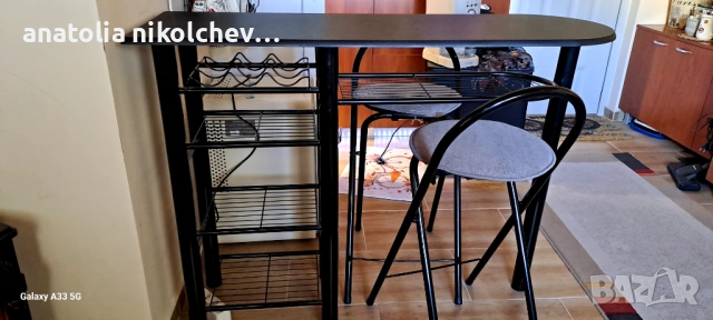 Бар маса с два  стола, снимка 2 - Маси - 53160424