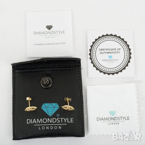 Позлатени дамски обеци с форма на Око марка Diamond style, снимка 1 - Обеци - 31577557