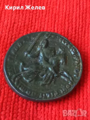 РЯДКА СТАРА МАСИВНА БРОНЗОВА ЗНАЧКА КОННИК ВОИН НАДПИС 11971, снимка 8 - Колекции - 30352903