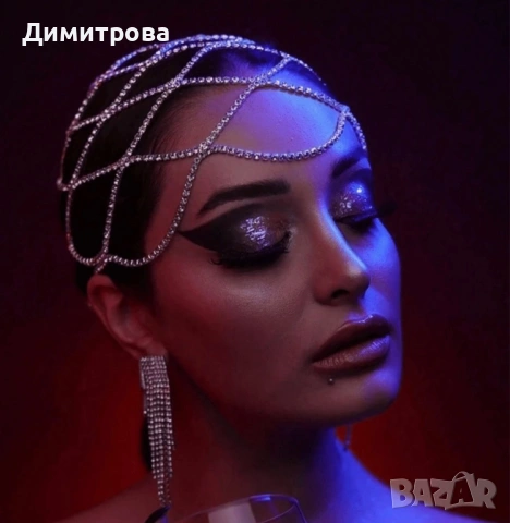 Блестящ аксесоар за глава камъни