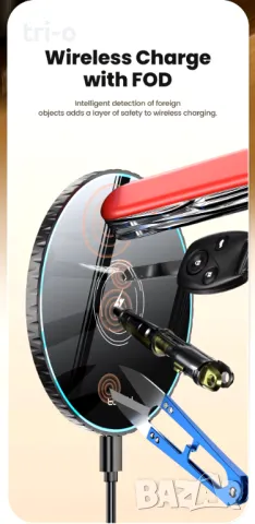 Toocki 15W безжично зарядно устройство Станция за бързо безжично зареждане, снимка 8 - Безжични зарядни - 47751708