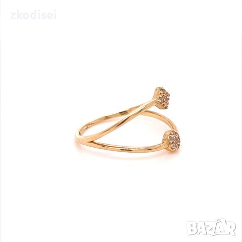 Златен дамски пръстен 1,51гр. размер:56 14кр. проба:585 модел:20026-2, снимка 2 - Пръстени - 42528414
