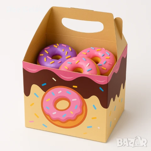 Опаковка за понички за вкъщи – Takeaway box за понички, снимка 5 - Други - 51266437