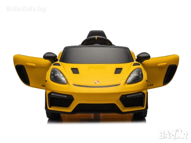 Porsche Spyder RS 12V – Детска акумулаторна кола, Жълта, EVA гуми, снимка 2 - Детски велосипеди, триколки и коли - 49731246