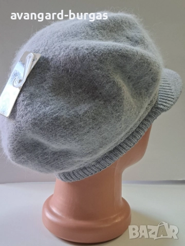 316 Дамска бутикова шапка каскет - ангора, снимка 4 - Шапки - 52529918
