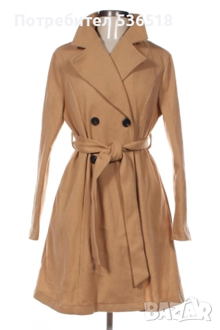 Дамско преходно палто цвят камел - Shein