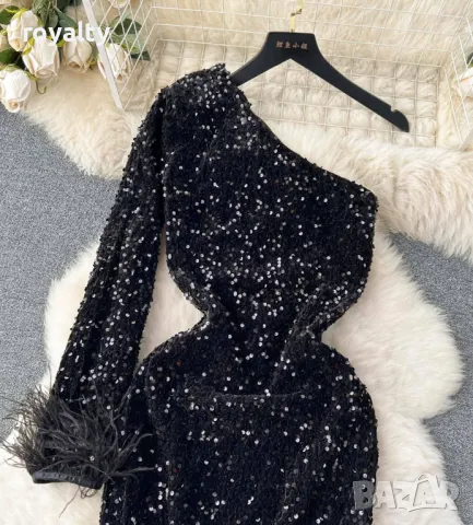 Стилна къса дамска рокля , снимка 2 - Рокли - 49486386