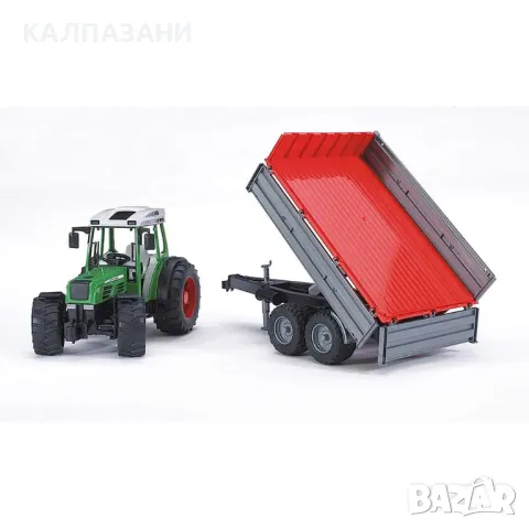 BRUDER ТРАКТОР FENDT 209 S СЪС САМОСВАЛНО РЕМАРКЕ 02104, снимка 4 - Коли, камиони, мотори, писти - 47266239