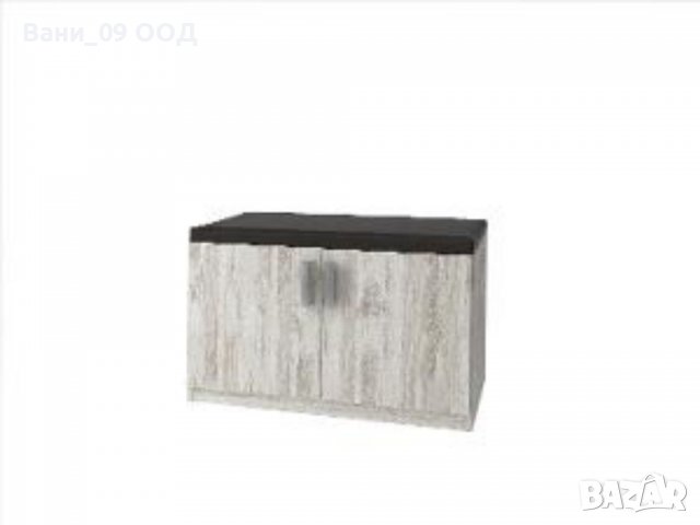 Шкаф за обувки с тапицирана седалка от еко кожа