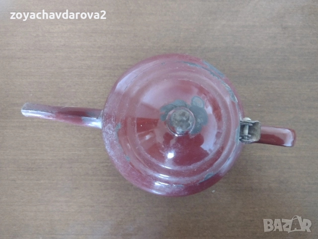 СТАР ЕМАЙЛИРАН ЧАЙНИК, снимка 5 - Антикварни и старинни предмети - 52432536