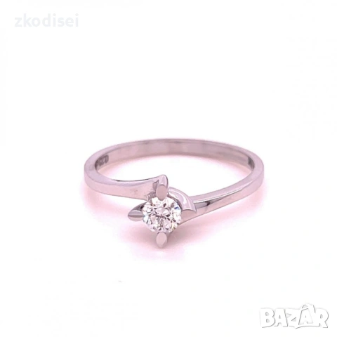 Златен дамски пръстен с диамант 0,14Ct. чистота:SI размер:54 модел:34033-1, снимка 3 - Пръстени - 53115937