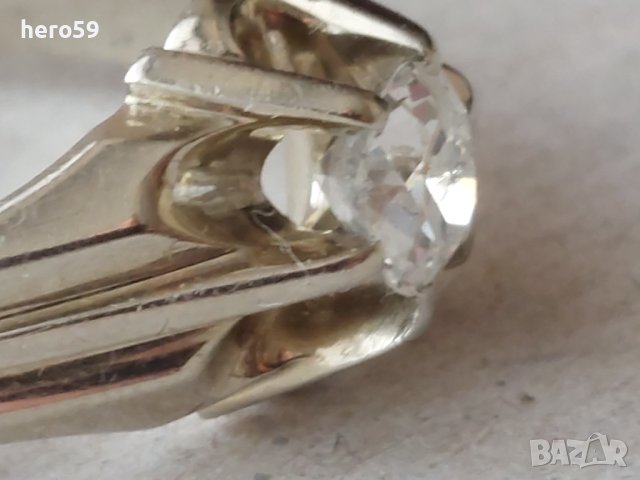 Златен 18к пръстен с Брилянт 0.65 карата/бяло злато диамант/, снимка 6 - Пръстени - 42481155