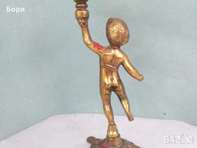 Бронзов свещник, снимка 6 - Статуетки - 34027240