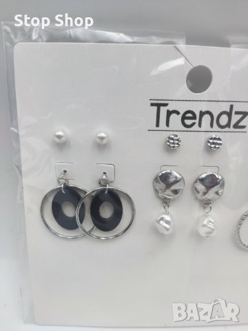 Обеци Trendz 6 вида  Размери 15 х 14 см , снимка 3 - Обеци - 39615828