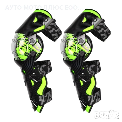 Kомплект Наколенки за Мотор - Карбон/Зелен, снимка 2 - Аксесоари и консумативи - 53891842