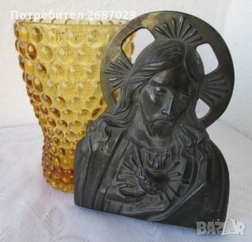  Исус сърце  пано религия метал, подпис, автор, снимка 11 - Други ценни предмети - 29577885