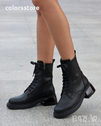 Равни боти - черна кожа - BMG10 , снимка 2 - Дамски боти - 51740424