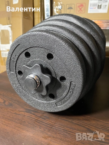 Дъмбели с обща маса 30кг с лост, снимка 7 - Фитнес уреди - 52671813