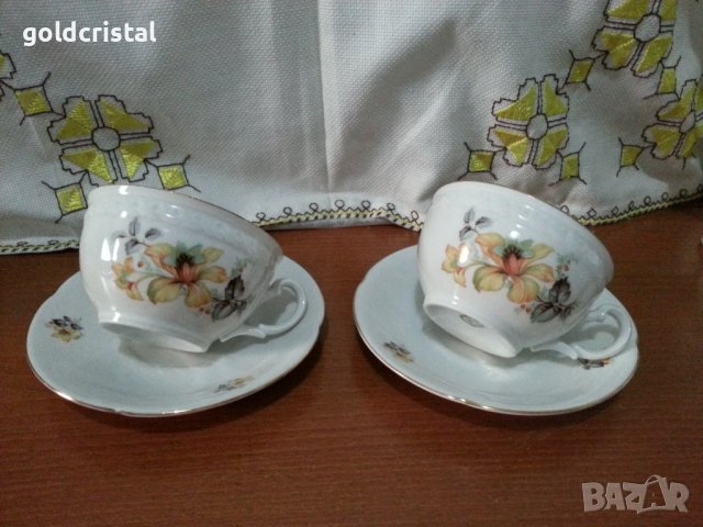 Порцелан Чехословакия чаши за чай , снимка 2 - Антикварни и старинни предмети - 42769217