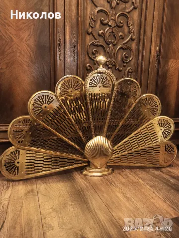 Месингова решетка за камина, снимка 1