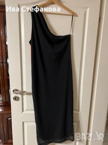 Интересна черна еластична нова с етикета ежедневна елегантна рокля 3Д 3D червен мак , снимка 2 - Рокли - 34064719