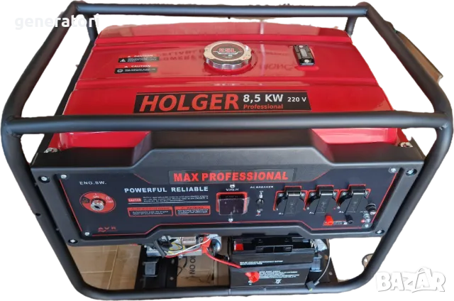 8,5 KW - Бензинов Генератор за ток HOLGER 8.5 KW. ел. старт - медни намотки / Агрегат за ток, снимка 3 - Генератори - 34906755