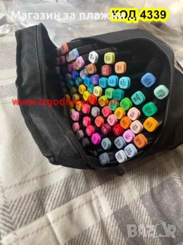 80 броя комплект алкохолни маркери за рисуване двустранни, флумастери - КОД 4339, снимка 16 - Рисуване и оцветяване - 48032240