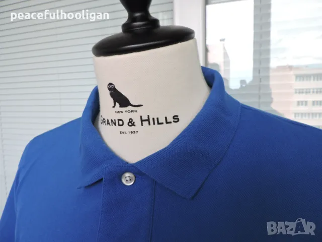 Chaps By Ralph Lauren - страхотна мъжка синя тениска с яка размер XL, снимка 4 - Тениски - 48926872