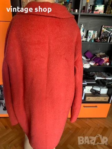 Палто Weekend Max Mara oversize, цвят корал, размер 46 IT, снимка 4 - Палта, манта - 56160135
