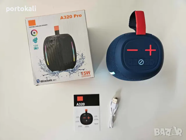 +Гаранция! НОВА! Bluetooth Тонколона колона колонка FM SD USB радио карта памет флашка A320 Pro, снимка 4 - Тонколони - 49903462