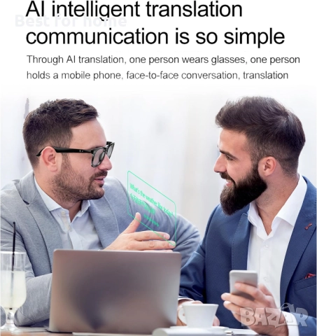  Умни очила W100 с блокиране на синята светлина, аудио разговори, превод в реално време., снимка 2 - Друга електроника - 52444272