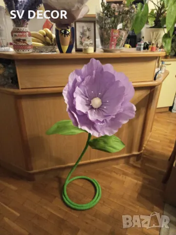 Цветя от Креп хартия и Органза / Цена за брой, снимка 8 - Декорация за дома - 49634156