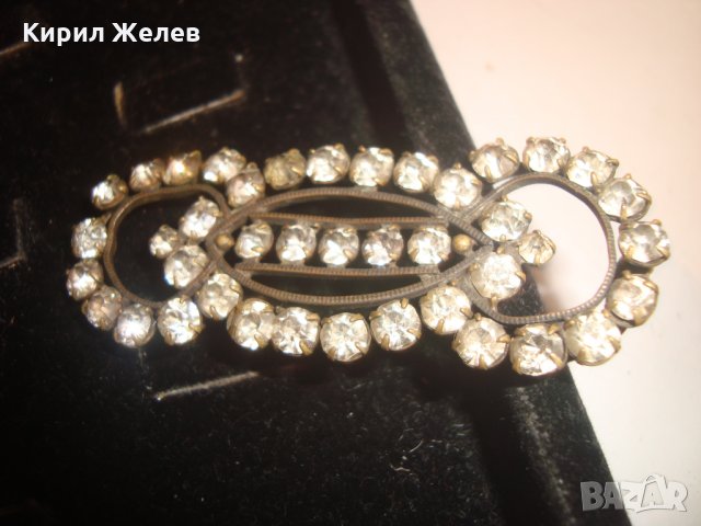 БРОНЗОВА СТАРИННА БРОШКА с МНОГО ФАСЕТ-КРИСТАЛИ 3292, снимка 7 - Други - 30652737