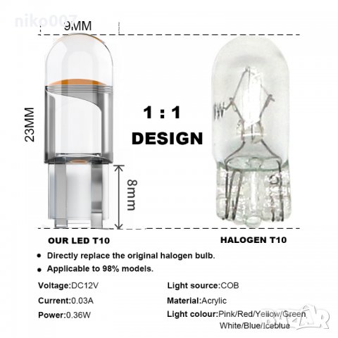 Нов модел ярки W5W T10 led крушка-габарит-интериор-дневни светлини , снимка 3 - Аксесоари и консумативи - 33700293