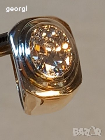 Масивен сребърен пръстен с голям камък , снимка 2 - Пръстени - 39763768